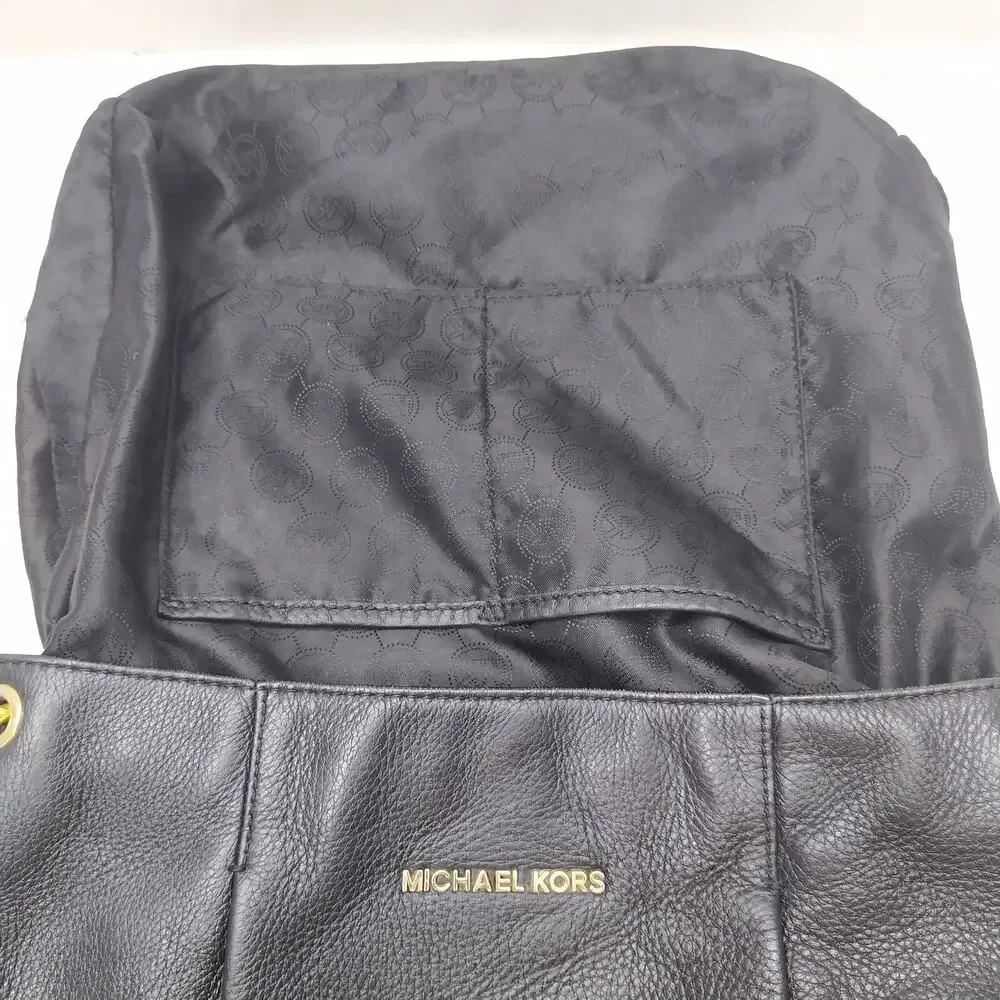 Michael Kors Black Pebbled Leather Chain Strap Crossbody Bag